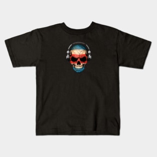 Dark Skull Deejay with Costa Rican Flag Kids T-Shirt